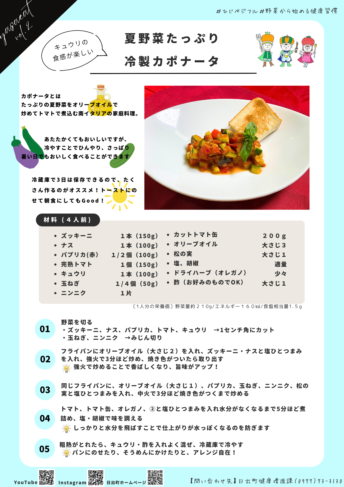 夏野菜の冷製カポナータのレシピ