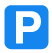 青色の背景に白字でローマ字のPと書かれたロゴの画像