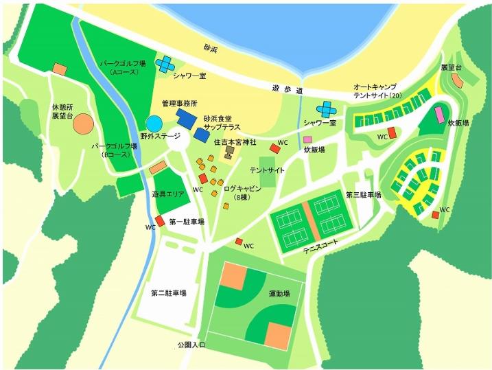 糸ヶ浜海浜公園を上から見た地図