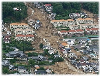 広島市で起きた土砂災害の写真